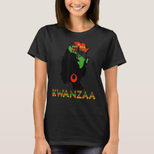T-shirt Joyeux Kwanzaa Kinara bougies Fierté Femmes Africa