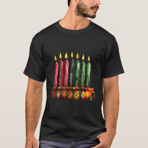 T-shirt Joyeux Kwanzaa Kinara Sept Bougies Principes De K