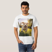 T-shirt Joyeux Labrador Puppy Running (Devant entier)