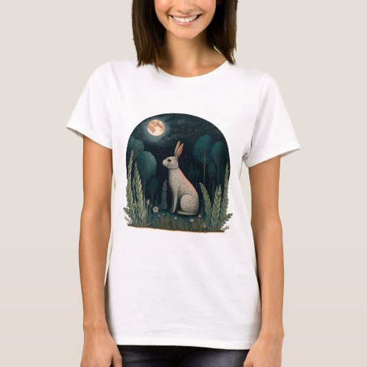 T-shirt Joyeux lapin au clair de lune (Devant)