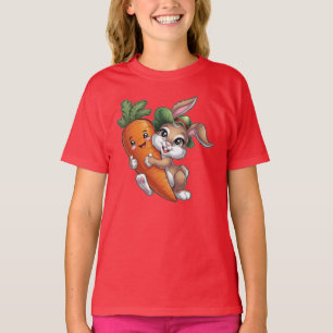 T-shirt Joyeux lapin avec une carotte géante