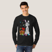 T-shirt Joyeux Lapin de Pâques Llama Apportant Baske Oeuf  (Devant entier)