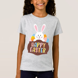 T-Shirt Joyeux lapin de Pâques OEufs colorés Enfants