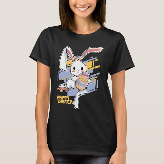 T-shirt Joyeux lapin de Pâques OEufs Rabbit Célébrer l'oeu (Devant)