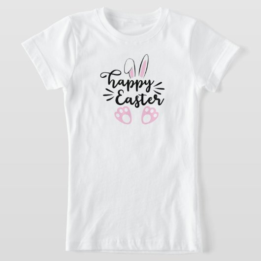 T-Shirt Joyeux lapin de Pâques oreilles et pieds (Poser)