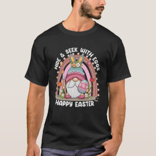T-shirt Joyeux lapin de Pâques Rainbow Gnome Easter Egg Hu