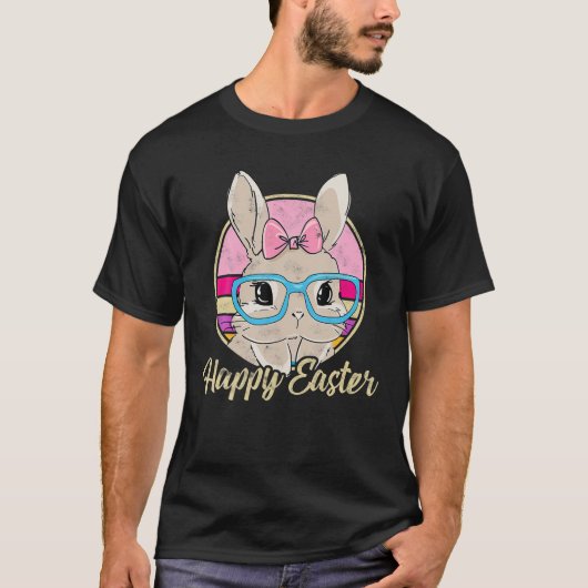 T-shirt Joyeux Lapin de Pâques Retro Rabbit Enfants Design (Devant)