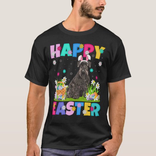 T-shirt Joyeux lapin de Pâques Schnauzer Chien de Pâques (Devant)