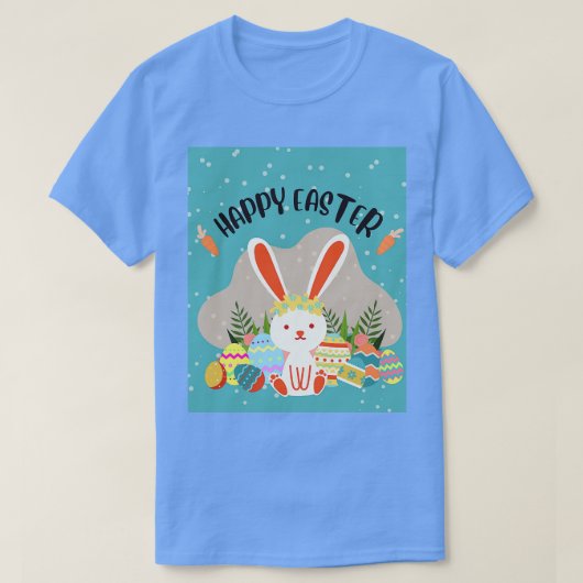 T-shirt Joyeux lapin lapin de Pâques face drôle Jour de Pâ (Design devant)