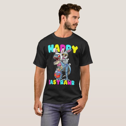 T-shirt Joyeux Lapin Lapin Dinosaure OEuf Ears Est (Devant entier)