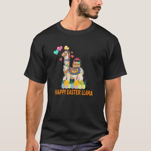 T-shirt Joyeux lapin Llama de Pâques OEufs Drôle Chasse En (Devant)