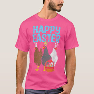T-shirt Joyeux lapins de poulet de Pâques Oeufs Volaille f