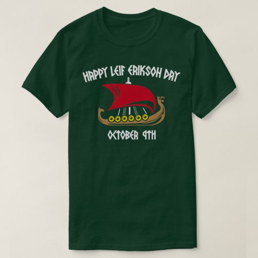 T-shirt Joyeux Leif Erikson Day Vikings 4 (Design devant)
