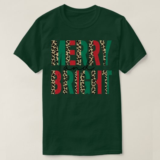 T-shirt Joyeux Leopard Et Vibes De Noël Lumineuses Drôle C (Design devant)