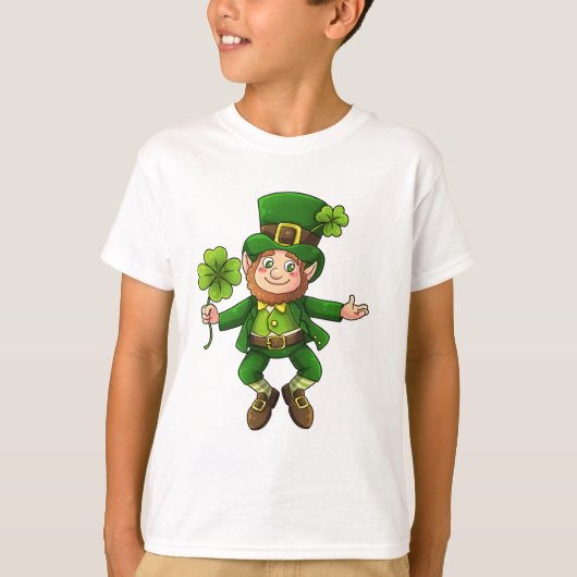 T-shirt Joyeux Leprechaun et Shamrock (Devant)