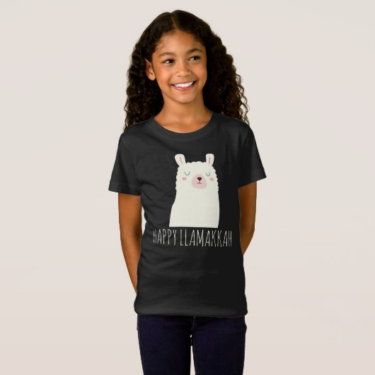 T-Shirt Joyeux Llamakkah Blue Hanoukka Llama Cute (Devant entier)