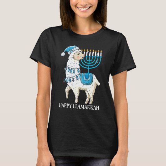 T-shirt Joyeux Llamakkah Cute Juive Llama Lunettes de sole (Devant)