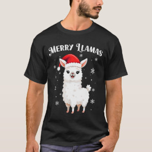 T-shirt Joyeux Llamas Drôle Noël Llama Vacances Animales