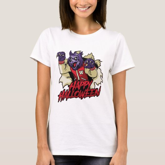 T-shirt Joyeux loup-garou-loup-garou d'Halloween (Devant)