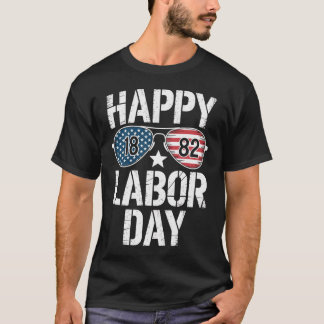 T-shirt Joyeux Lunettes de soleil de la fête du travail 18