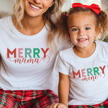 T-shirt Joyeux Mama coloré moderne Festif Famille Correspo<br><div class="desc">Typographie moderne colorée "joyeuse" avec texte personnalisable pour créer vos propres vêtements de famille d'équipage de Noël correspondants.</div>