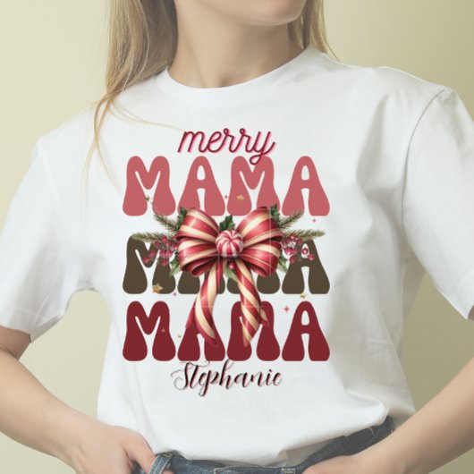 T-shirt Joyeux maman rétro Noël