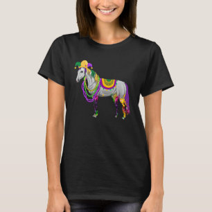 T-shirt Joyeux Mardi Gras Adorable Cheval Portant Des Perl