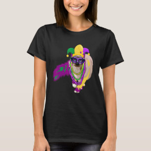 T-shirt Joyeux Mardi Gras Cute Chat Portant Des Perles Jes