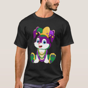 T-shirt Joyeux Mardi Gras Joli Lapin Portant Des Perles Je
