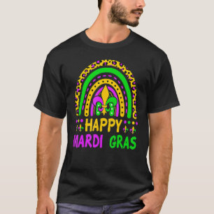 T-shirt Joyeux Mardi Gras Léopard Arc-en-ciel Mardi Gras C