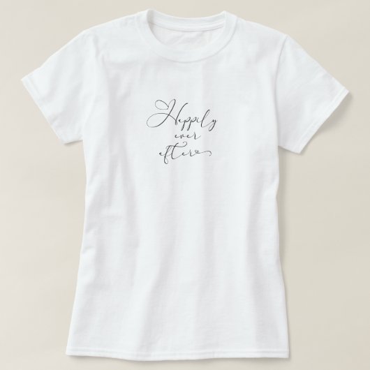 T-shirt Joyeux Mariage Typographie Noire Mariée (Design devant)