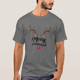 T-shirt Joyeux Marié Notre Premier Noël En Tant Que Mons
