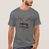 T-shirt Joyeux Marié Notre Premier Noël En Tant Que Monsie (Devant)