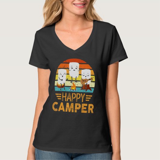 T-shirt Joyeux Marshmallow Camper Cute Pour Enfants Femmes (Devant)