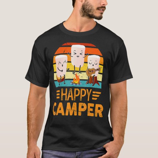 T-shirt Joyeux Marshmallow Camper Cute Pour Femmes Hommes (Devant)