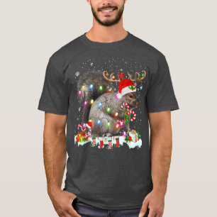T-shirt Joyeux mas écureuil Noël XMas lumière de Noël