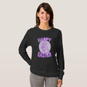 T-shirt Joyeux Masque Visage Pâques Bunny Pastel Purple (Devant entier)