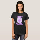 T-shirt Joyeux Masque Visage Pâques Bunny Pastel Purple (Devant entier)