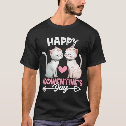 T-shirt Joyeux Meowentine's Day Cute Cat Valentines Day 3 (Devant)