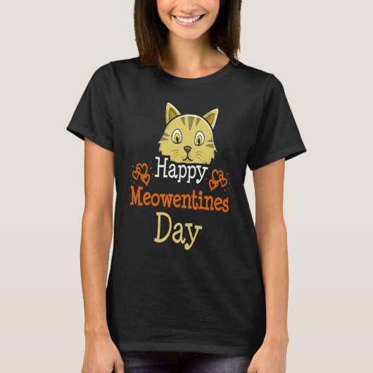 T-shirt Joyeux Meowentines Jour Chat éleveur Paw Love Vale (Devant)
