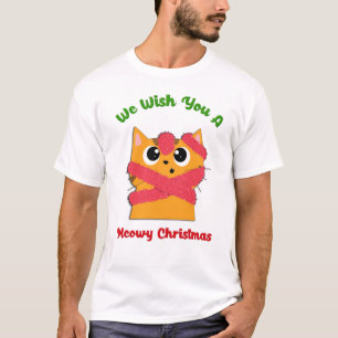 T-shirt Joyeux Meowy Noël Animaux de compagnie Fête de c