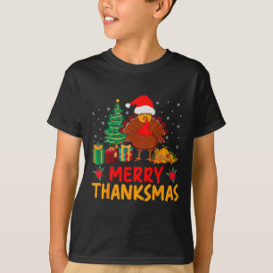T-shirt Joyeux Merci Noël Christmas Thanksgiving Dinde Pèr