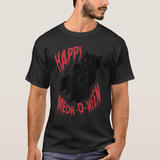 T-shirt Joyeux Mew O Wen Black Cat pour Halloween 2 (Devant)