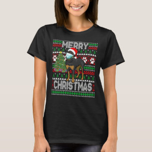 T-shirt Joyeux Noël 2020 mignon chien Rottweiler portant
