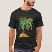 T-shirt Joyeux Noël 2021 Palm Tree Ornament Tropical C (Devant)