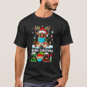 T-shirt Joyeux Noël 2021 Reindeer Père Noël Pajamas Famill (Devant)