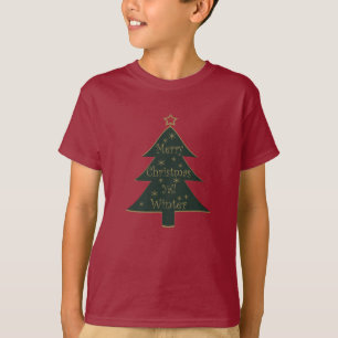 T-shirt Joyeux Noël à tous arbre de pin décoré