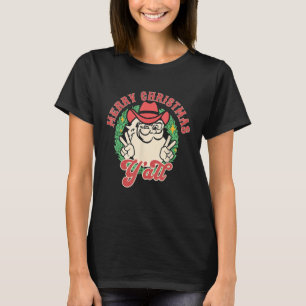 T-shirt Joyeux Noël à tous Cowboy Santa Design de vacances