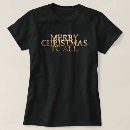 T-shirt Joyeux Noël à tous les élégants Faux Golden Text (Design devant)
