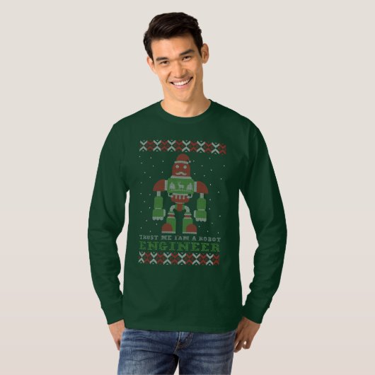 T-shirt Joyeux Noël AI Robot (Devant entier)